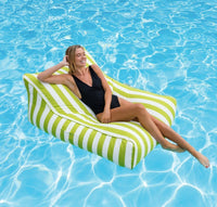 Amalfi Bean Bag Pool Float Lime Stripes