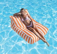 Amalfi Bean Bag Pool Float Orange Stripes