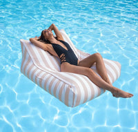 Amalfi Bean Bag Pool Float Taupe Stripes