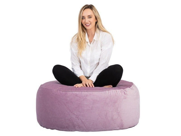 Beige Bella Velvet Ottoman - complementary bean bag ottoman from Bean Bags R Us