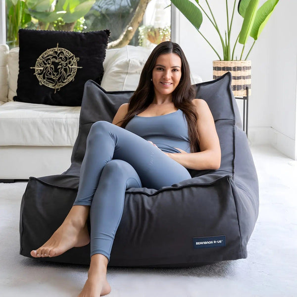 Black Big Boss Chair - luxury indoor bean bag lounger from Bean Bags R Us