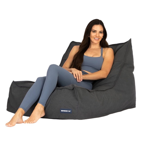 Big Boss Chair in Black - premium indoor bean bag lounger by Bean Bags R Us