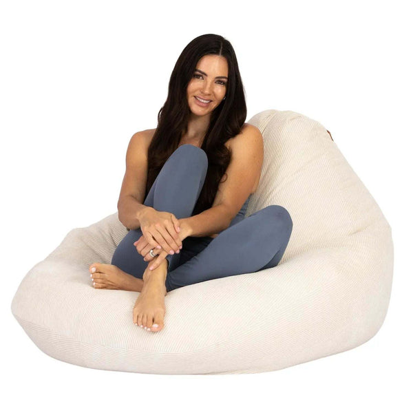 Boston Corduroy in Natural - premium indoor bean bag chair by Bean Bags R Us