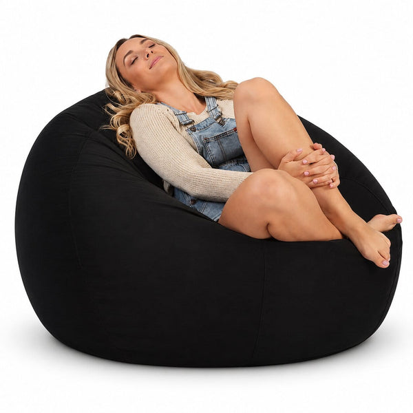 Coco in Black - stylish indoor bean bag chair by Bean Bags R Us
