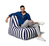 Copacabana Outdoor Bean Bag Chair navy stripes