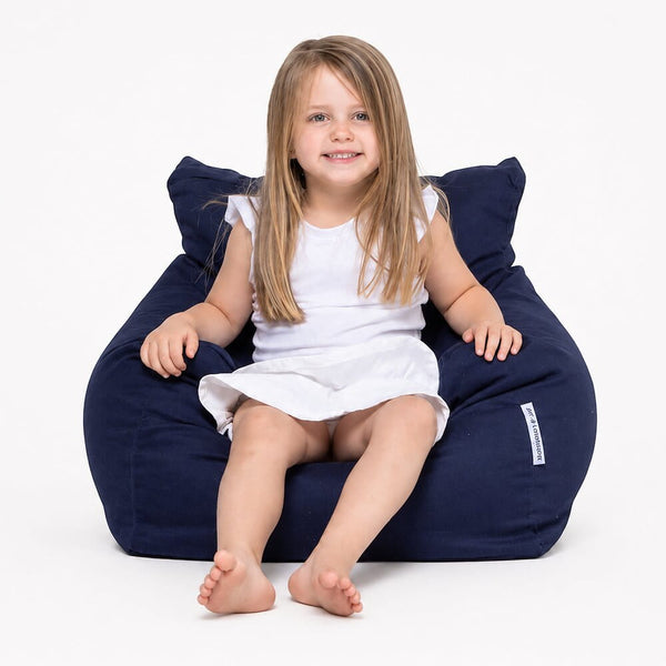 kid-friendly Navy Kids Coco Chair - kids bean bag by Bean Bags R Us Australia