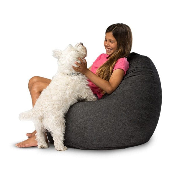 Kids Cuba Denim 80cm in Charcoal Denim - safe kids bean bag by Bean Bags R Us