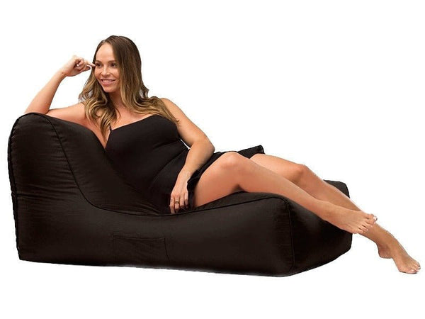 Media Lounge in Black - UV protected bean bag lounge chair by Bean Bags R Us Australia