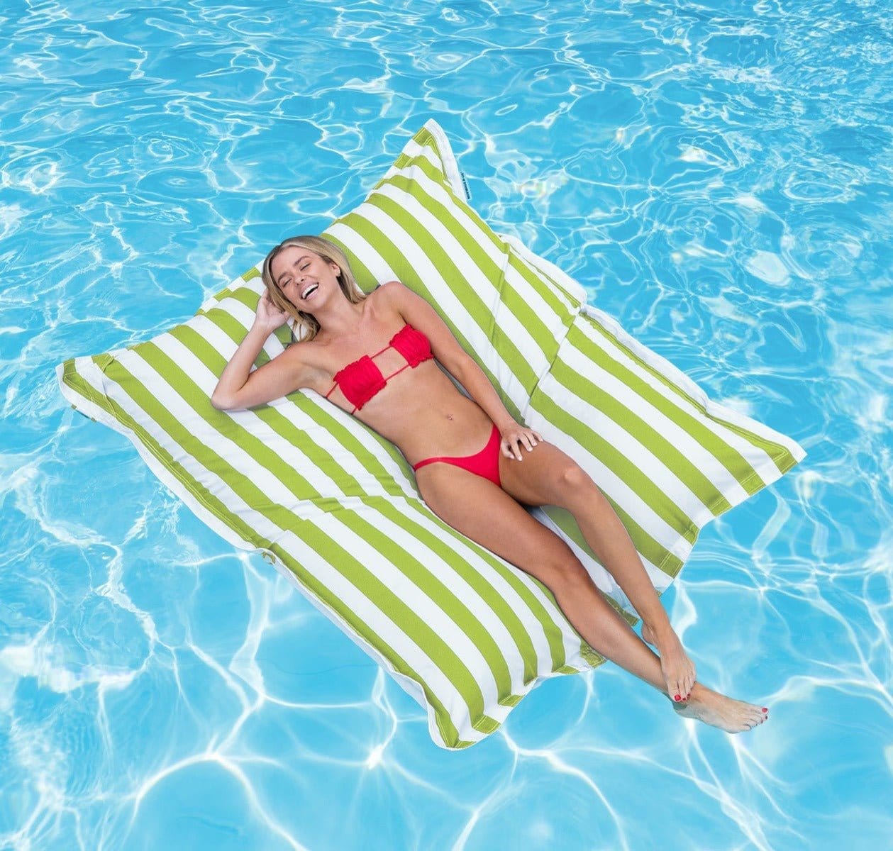 Portsea Pool Float Lime Stripes