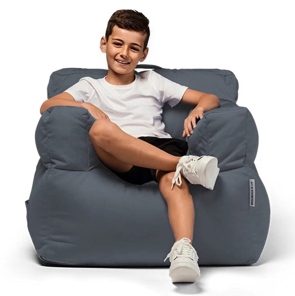 Teeny Bob children's bean bag in Charcoal - kid-friendly kids use by Bean Bags R Us