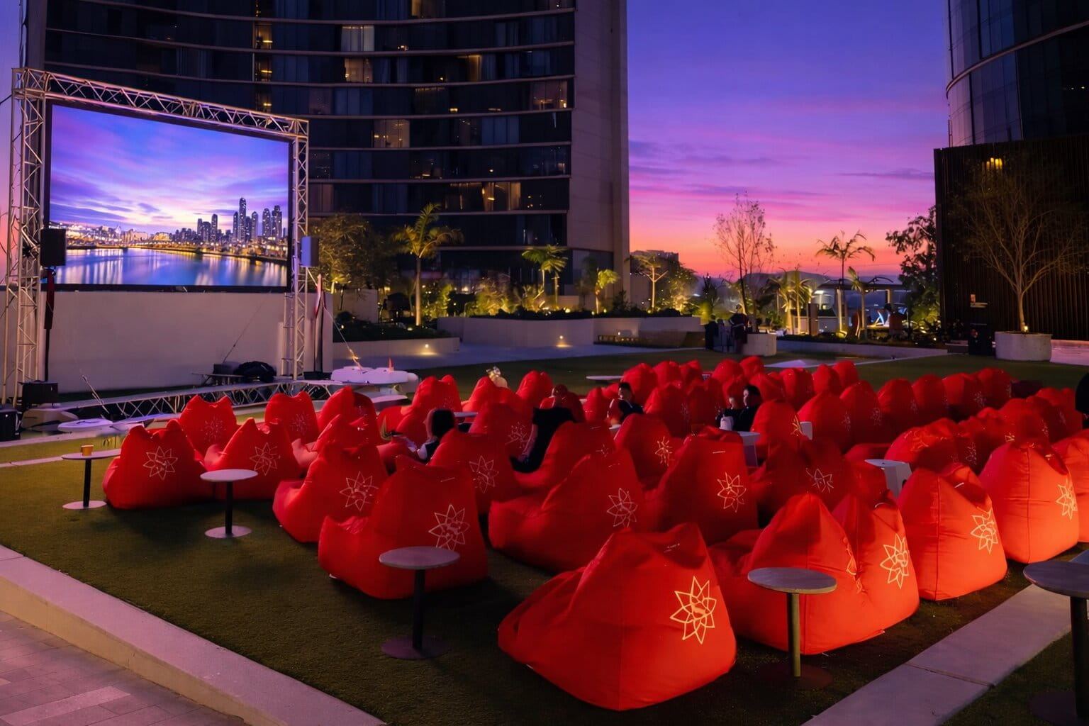 queen's wharf branded bean bags