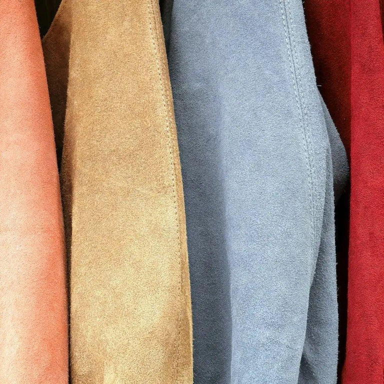 real suede vs microsuede fabric comparison close up