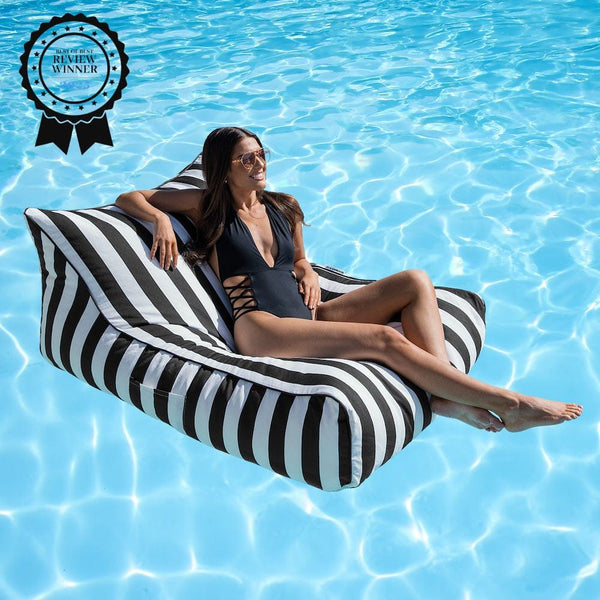 Amalfi Pool Lounger in Black - water-resistant pool bean bag lounger by Bean Bags R Us — image 2