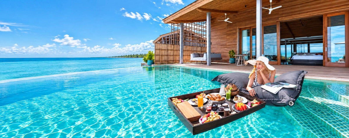 floating pool bean bags kudadoo maldives