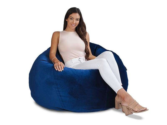 Bella Velvet Bean Bag 104CM Blue