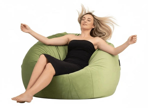 Sage Green Bella Velvet - modern indoor bean bag chair from Bean Bags R Us