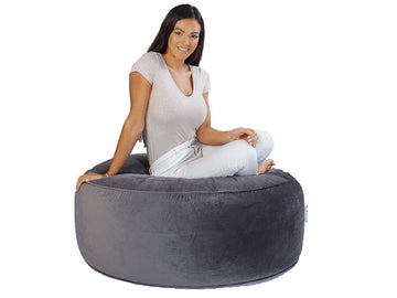 Bella Velvet Ottomans Charcoal