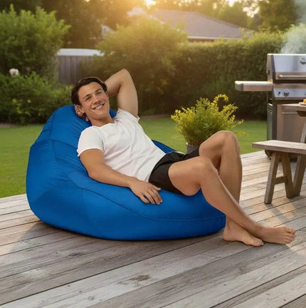 durable Blue Big Boppa - outdoor bean bag chair by Bean Bags R Us Australia
