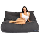 Black Big Boss Lounger - luxury indoor bean bag lounger from Bean Bags R Us — thumbnail 1