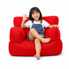 Flame Red Billy the Kid kids bean bag armchair with girl waving, Bean Bags R Us — thumbnail 7