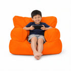 Orange Billy the Kid kids bean bag armchair with boy playing a handheld game, Bean Bags R Us — thumbnail 9