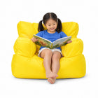Yellow Billy the Kid kids bean bag armchair with girl reading a picture book, Bean Bags R Us — thumbnail 2