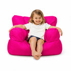 smiling young girl posing on a pink kids bean bag chair — thumbnail 14