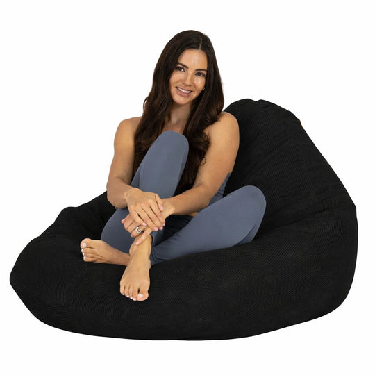 boston corduroy bean bag chair black