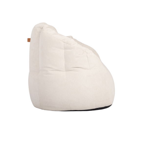 Boston Tub Corduroy Bean Bags Large Vanilla side view