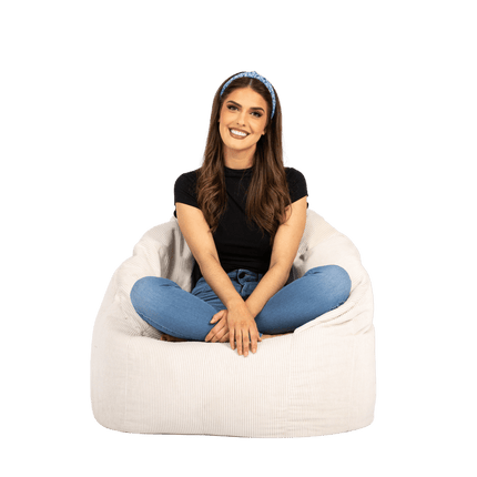 Boston Tub Corduroy Bean Bags small Vanilla