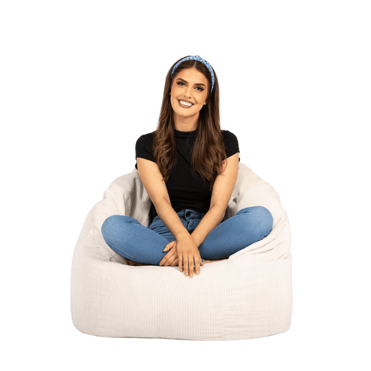 Boston Tub Corduroy Bean Bags small Vanilla