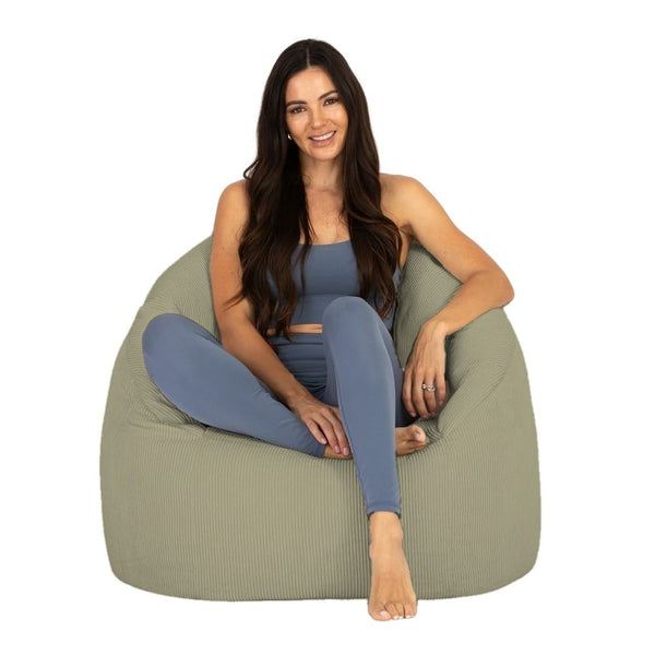 Boston Tub Corduroy Small in Olive - corduroy bean bag chair by Bean Bags R Us — image 2