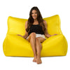 cayman outdoor beanbag lounger yellow with lady posing