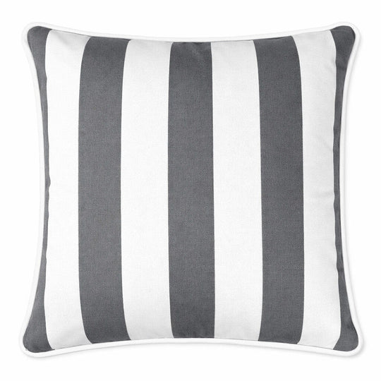 charcoal striped outdoor cushion