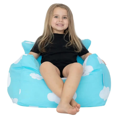 Kids Coco Chair in Blue - kid-friendly children's bean bag chair by Bean Bags R Us Australia