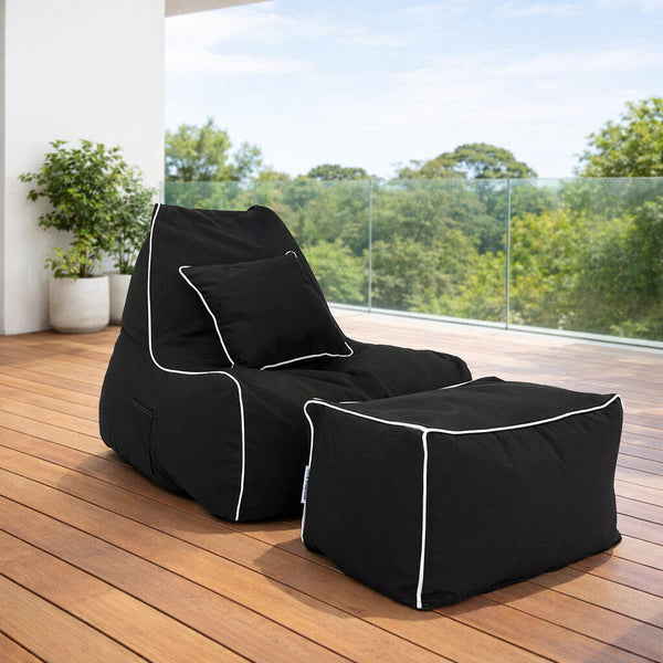 Bean Bags R Us Charcoal Stripes Outdoor Cushions - Australian made bean bag cushion — image 4