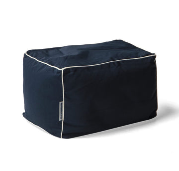 Copacabana Outdoor Ottoman navy white piping