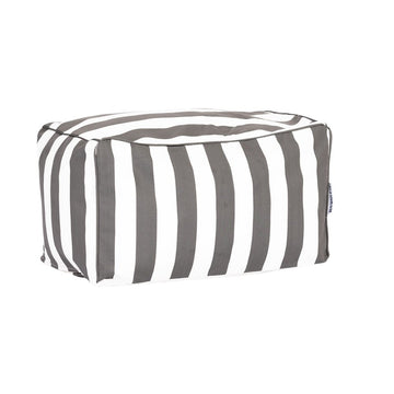Copacabana Outdoor Ottoman Charcoal Stripes