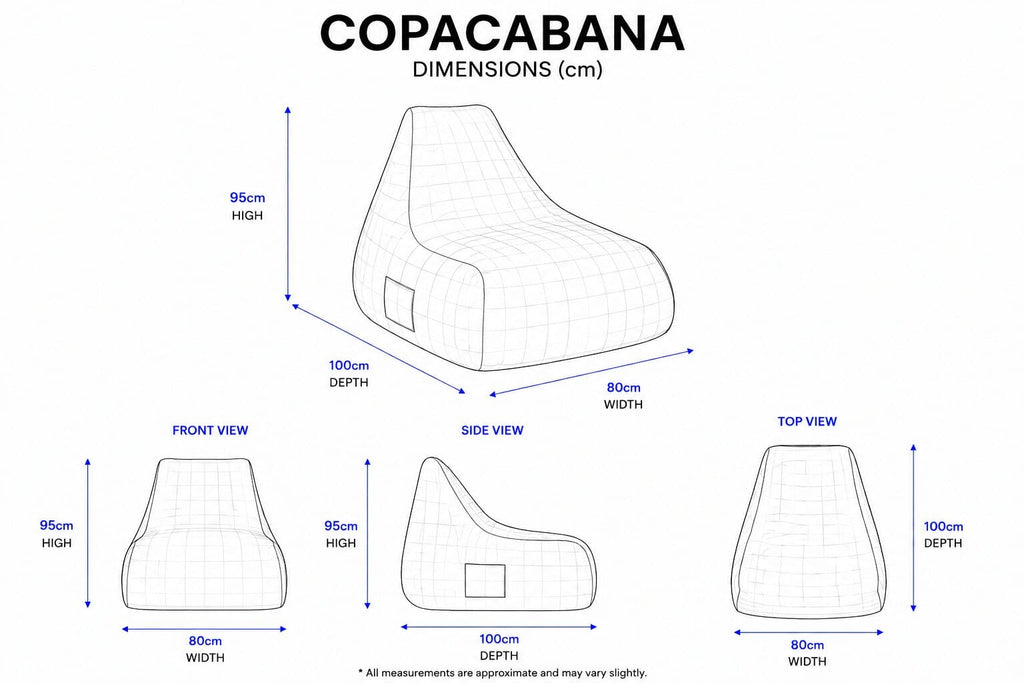 Copacabana dimensions wireframe diagram
