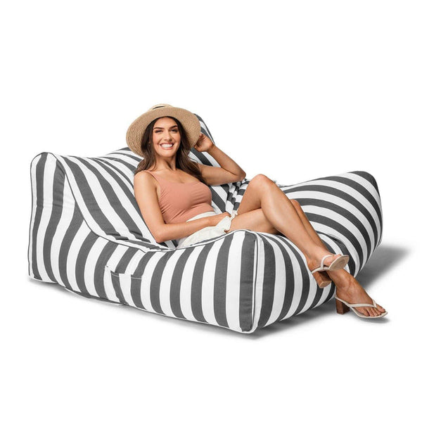 charcoal Stripes Costa Luxe - outdoor bean bag lounger, premium quality from Bean Bags R Us — image 6