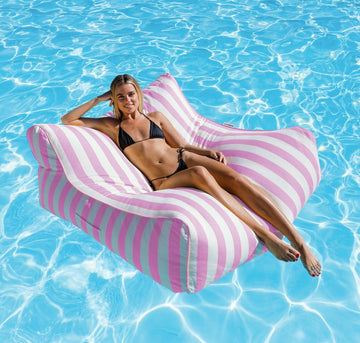 Costa Luxe Bean Bag Lounger Pink Stripes