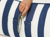 Costa Luxe Bean Bag Lounger Navy Stripes pocket