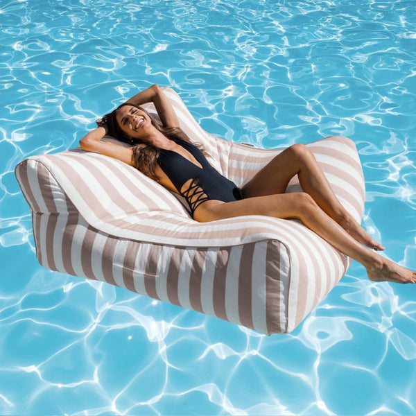 floating Costa Pool Lounger taupe stripes - pool bean bag lounger by Bean Bags R Us Australia — image 10