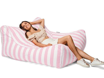 Costa Premium double bean bag pink stripes