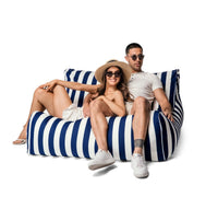 Costa Premium double bean bag navy stripes two people