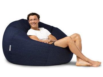 Cuba Denim Bean Bag 112cm indigo with man