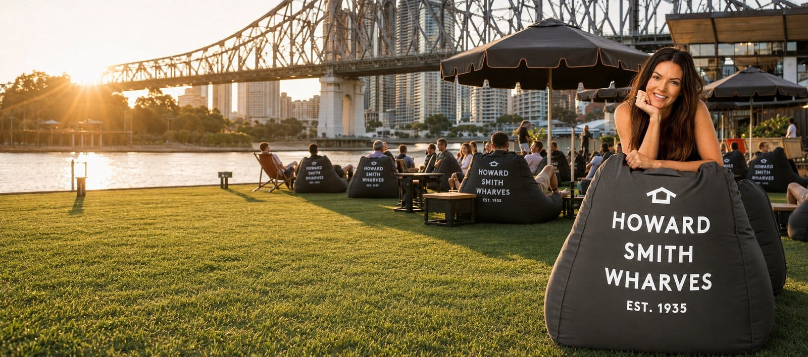 Custom branded bean bags at The Star queens wharf brisbane