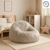 Kids Cloud Grey Fur Bean Bag Cover - Bean Bags R Us