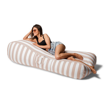 Malibu Lounger Taupe Stripes