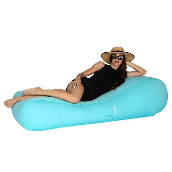 Malibu Lounger in Blue - weather resistant outdoor bean bag lounger by Bean Bags R Us — image 1